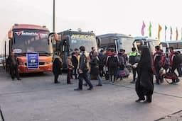 بازگشت روان زائران اربعین از مرز مهران به قزوین 