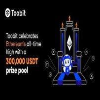 جشن ویژه تووبیت به مناسبت رکوردشکنی قیمت اتریوم با جوایز ۳۰۰,۰۰۰ USDT برگزار می‌شود