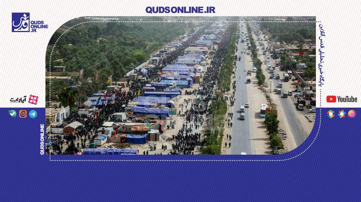تصاویر هوایی از مسیر نجف تا کربلا