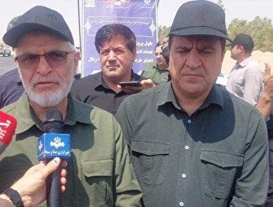 آیین بهره برداری از پروژه بهسازی و احداث جاده ترانزیتی پدافندی پایانه شهید رئیسی به شهید سلیمانی + فیلم