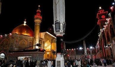 حرم امیرالمومنین (ع) سیاه پوش حضرت رسول (ص) شد + فیلم