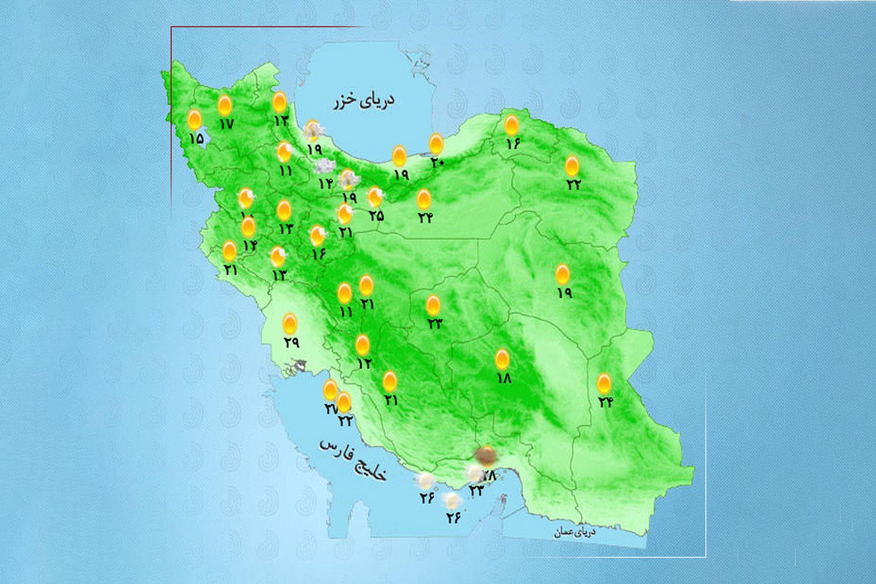 وضعیت آب و هوا امروز شنبه 1 شهریور 1404 + وضعیت استان‌ها