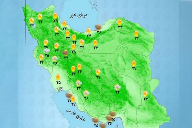 وضعیت آب و هوا امروز پنجشنبه 13 شهریور 1404 + وضعیت استان‌ها