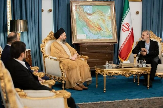 دیدار لاریجانی و عمار حکیم با محوریت همکاری‌های ایران و عراق