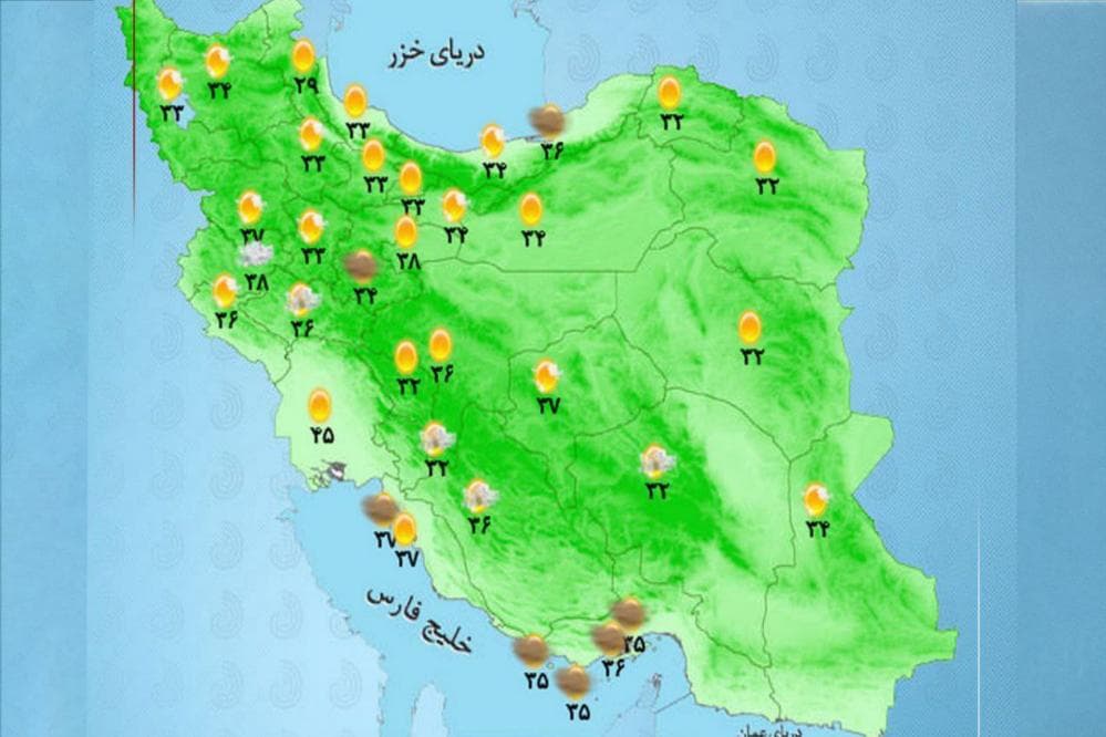 وضعیت آب و هوا امروز پنجشنبه 20 شهریور 1404 + وضعیت استان‌ها