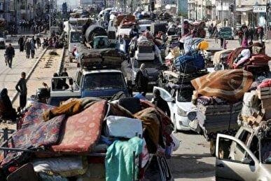 جنگ‌زدگان فلسطینی به خان‌یونس در جنوب غزه برمی‌گردند