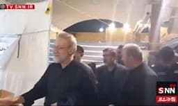 بازدید شب گذشته لاریجانی و سفیر ایران در عراق از موکب‌های خدمات رسان در کاظمین + فیلم