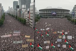 تظاهرات مردم ژاپن در حمایت از فلسطین!