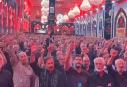 فیلم/ طنین شعار "ابالفضل علمدار خامنه‌ای نگهدار" در حرم سیدالشهدا
