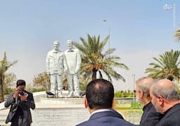 عکس/ حضور لاریجانی در محل شهادت حاج قاسم