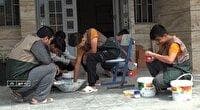 آماده سازی مدارس با کمک گروه جهادی در استان