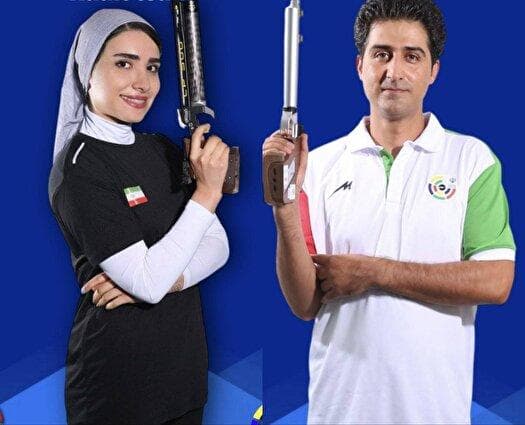 کسب نشان برنز تیم تپانچه میکس ایران در قهرمانی آسیا