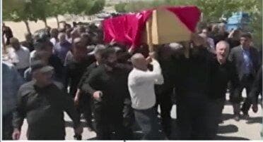 تشییع پیکر پدر شهیدان حجازی در طاقانک