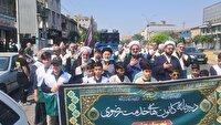 ۷۳۰ خادمیار رضوی در بهشهر هم‌نوا با «یا رضا» پیاده‌روی کردند