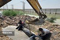 تعویض لوله انتقال آب در بندر امام خمینی