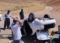 واژگونی یک دستگاه خودرو با یک مصدوم در نورآباد