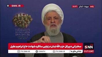 شیخ نعیم قاسم: دولت لبنان باید علیه رژیم صهیونیستی در شورای امنیت سازمان ملل اقدام کند