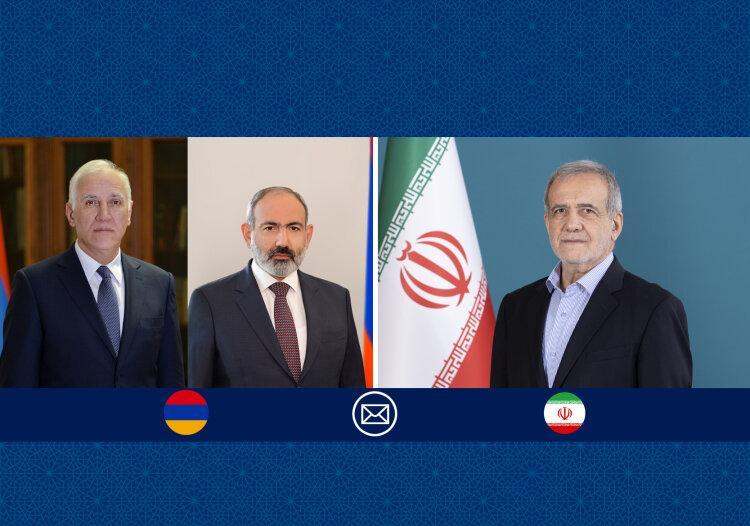 پیام تبریک پزشکیان به رئیس جمهور و نخست وزیر ارمنستان