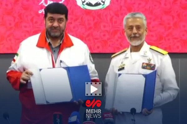 امضای تفاهم نامه ارتش جمهوری اسلامی ایران و سازمان هلال احمر