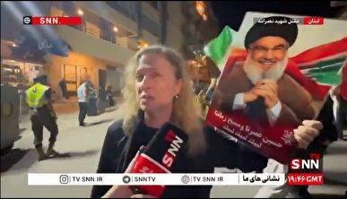 بانوی مسیحی لبنانی: او مثل مسیح روی زمین بود… سید حسن نصرالله ناجی ما بود + فیلم
