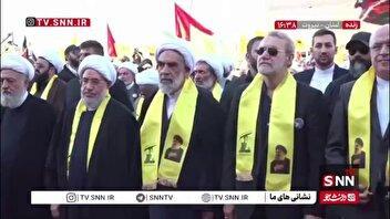 حضور لاریجانی در مراسم گرامیداشت سالروز شهادت دبیران کل حزب الله