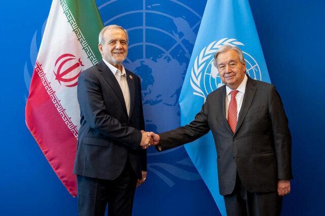 پزشکیان: اجرای اسنپ‌بک و بازگشت تحریم‌ها عملی غیراخلاقی و غیرقانونی است/ ابراز امیدواری دبیرکل سازمان ملل برای راه‌حل دیپلماتیک و عدم بازگشت تحریم‌ها