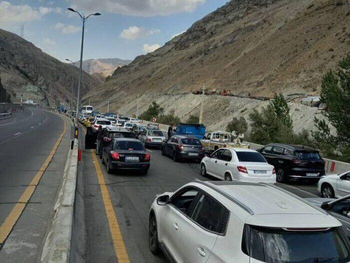 ترافیک سنگین در آزادراه تهران - شمال و کرج - قزوین