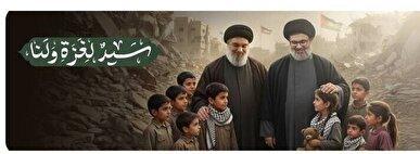 رونمایی از دیوارنگاره جدید سفارت ایران در بیروت با تصویر شهید نصرالله و شهید صفی‌الدین + فیلم