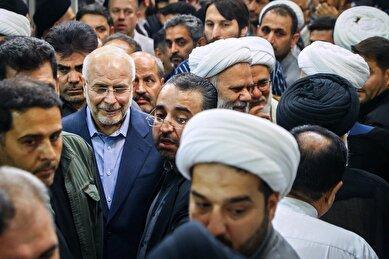 عکس: حضور دکتر قالیباف در مراسم ترحیم همسر مرجع عالیقدر آیت‌الله العظمی سیستانی