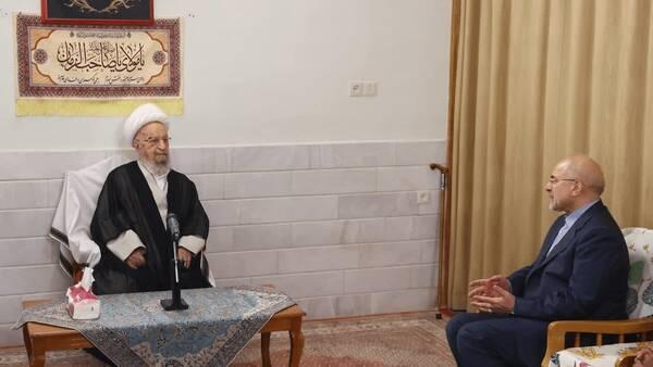قالیباف با آیت‌الله مکارم شیرازی دیدار کرد