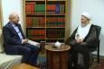 دیدار قالیباف با آیت‌الله شیخ جعفر سبحانی از مراجع عظام تقلید