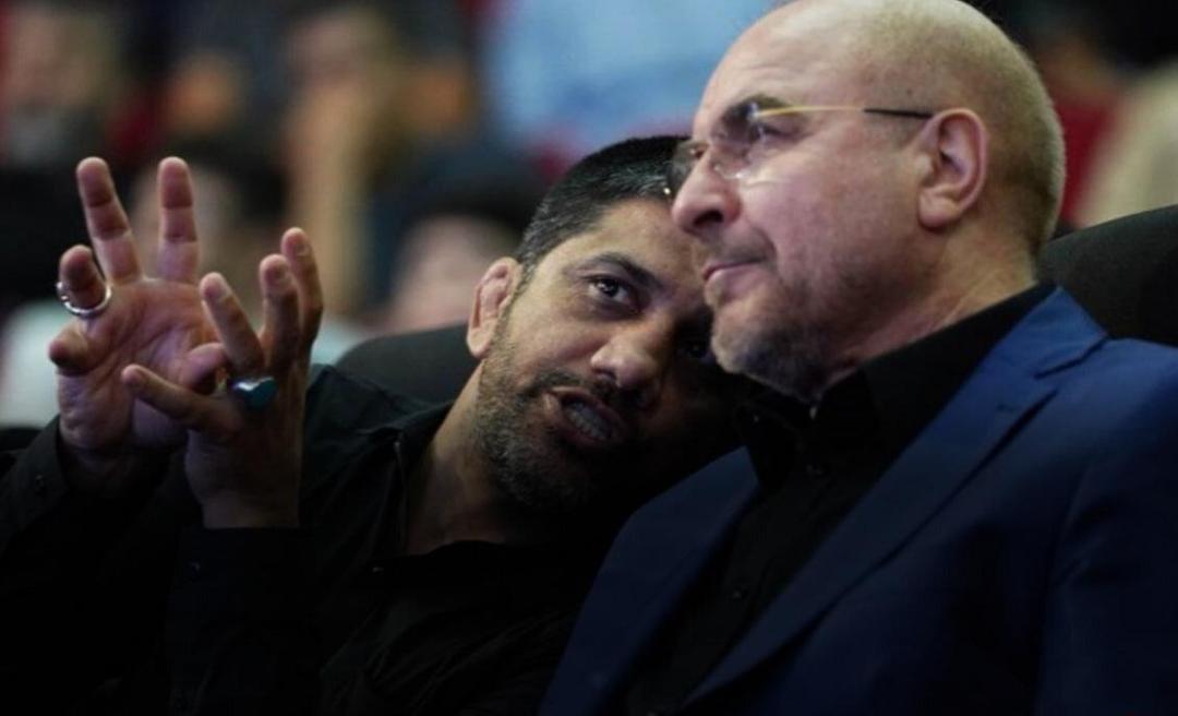 خوش و بش محمدباقر قالیباف با علیرضا دبیر در قاب تصویر