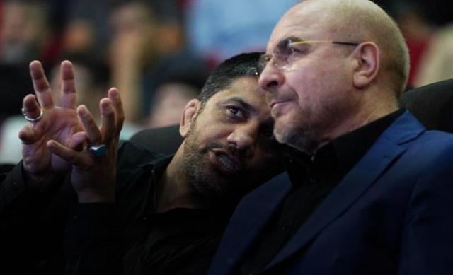 خوش و بش محمدباقر قالیباف با علیرضا دبیر در قاب تصویر