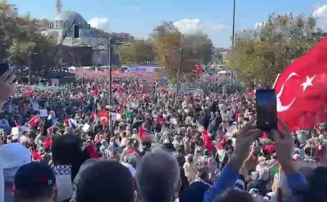 فیلم/ راهپیمایی مردم استانبول در حمایت از غزه