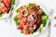 طرز تهیه سالاد مرغ با هندوانه و پنیر فتا