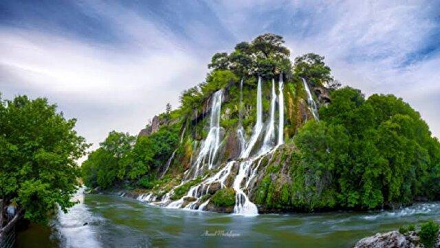 آبشار بیشه لرستان در اوج زیبایی خود + فیلم
