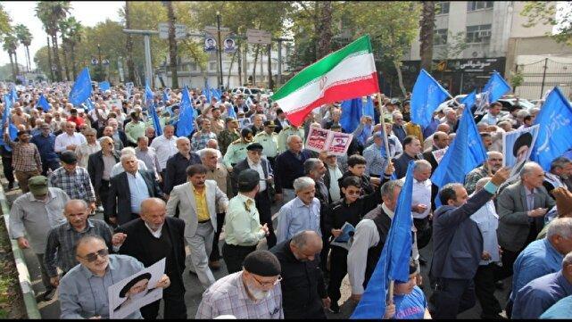 راهپیمایی اعلام همبستگی گیلانی ها با مردم قهرمان غزه + تصاویر