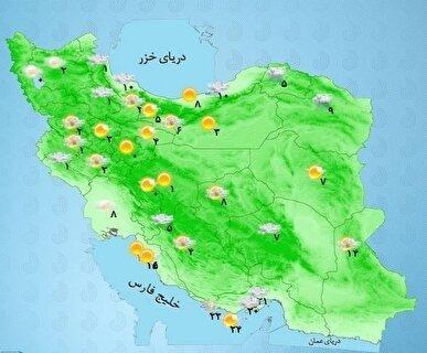 بارش‌های پراکنده در برخی نقاط کشور