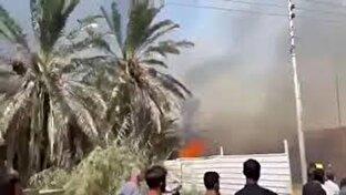 وقوع آتش‌سوزی در جنوب عراق + فیلم