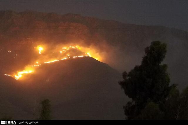 آتش سوزی در باغ های فخر آباد همدان مهار شد