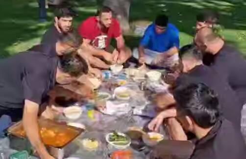 فیلم/ آبگوشت خوری قهرمانان کشتی آزاد