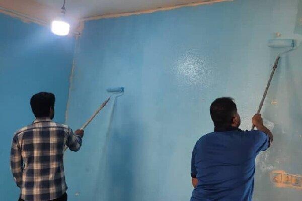 مدرسه روستای کمیز در دو روز رنگ تازه گرفت