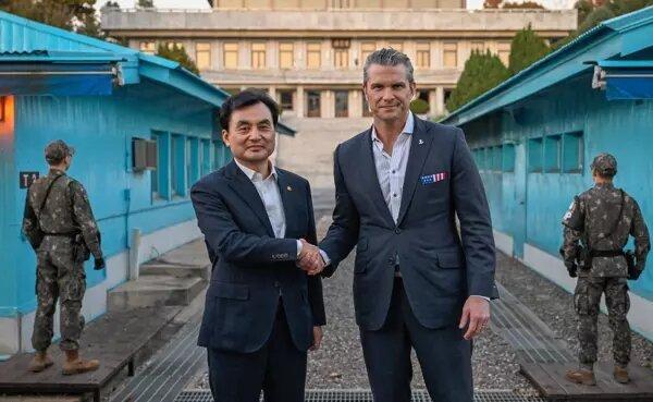 بازدید وزیر جنگ آمریکا از مرز کره شمالی