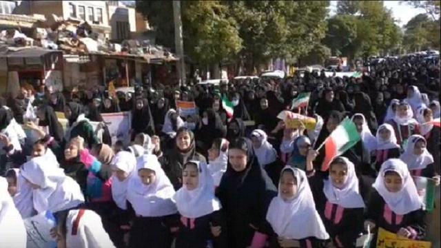 راهپیمایی ۱۳ آبان در شهرستان چگنی