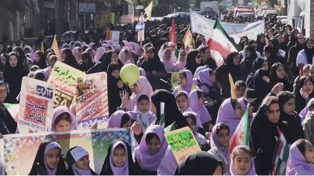 راهپیمایی ۱۳ آبان در شهر سامان چهارمحال و بختیاری