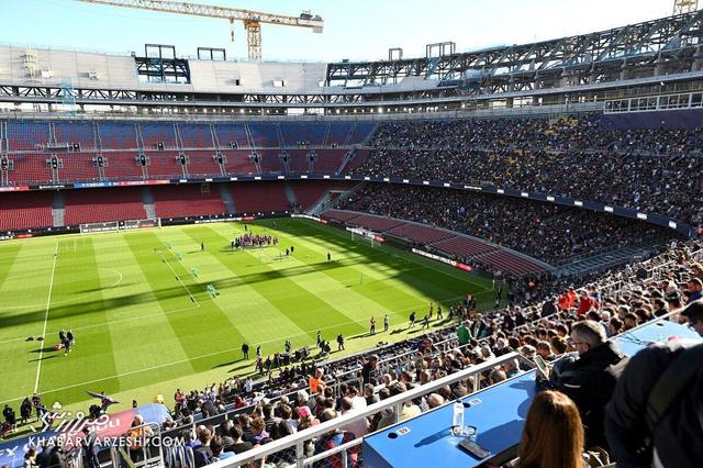 تمرین تاریخی بارسلونا در ورزشگاه ۱۰۵ هزار نفری نوکمپ +ویدیو