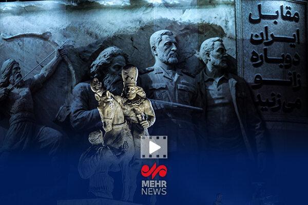 مجسمه «زانوزنندگان مقابل ایران» به فرودگاه مهرآباد می‌رود