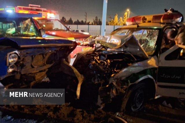تصادف زنجیره‌ای در باقرشهر؛ ۶ نفر مصدوم شدند