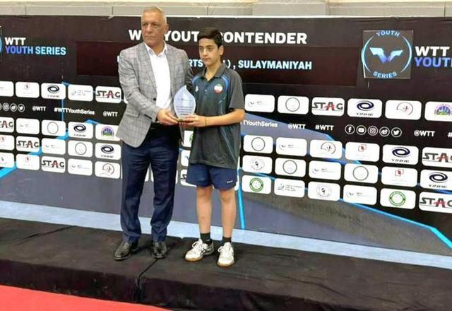 «پاکزاد رحیمیان» قهرمان رقابت های پینگ پنگ کانتندر جوانان سلیمانیه شد