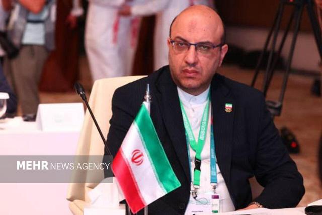 حضور دبیرکل کمیته ملی المپیک در مراسم توزیع مدال وزنه برداری مردان